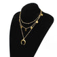 Fashion Jewelry Fashion Horn Circle Pendant Multilayer Bead Necklace For Women