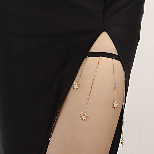 Jewelry Casual Beach Spider Pendant Fashion Leg Ring Sexy Elastic Rope Tassel Leg Chain Female