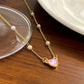Ins Love Pearl Necklace Female Fashion Niche Peach Heart Pendant Clavicle Chain Sweet Simple Necklace