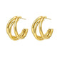 Earrings Exaggerated Multilayer Circle Stud Earrings Simple C Shape Titanium Steel Earrings Women