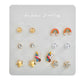 One week earring combination set Internet celebrity cartoon cute rainbow unicorn earrings student female earrings