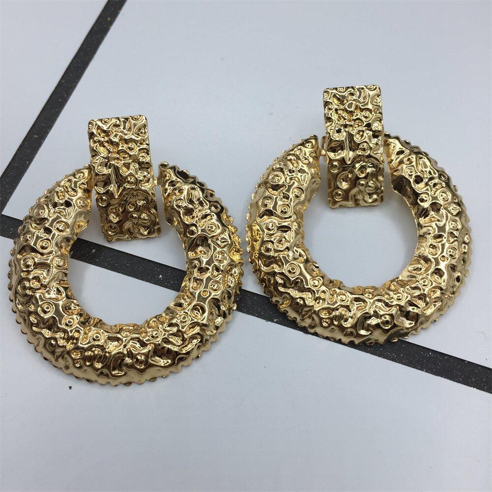 Meteor Crater Ring Stud Earrings Fashion Ladies Versatile Earrings