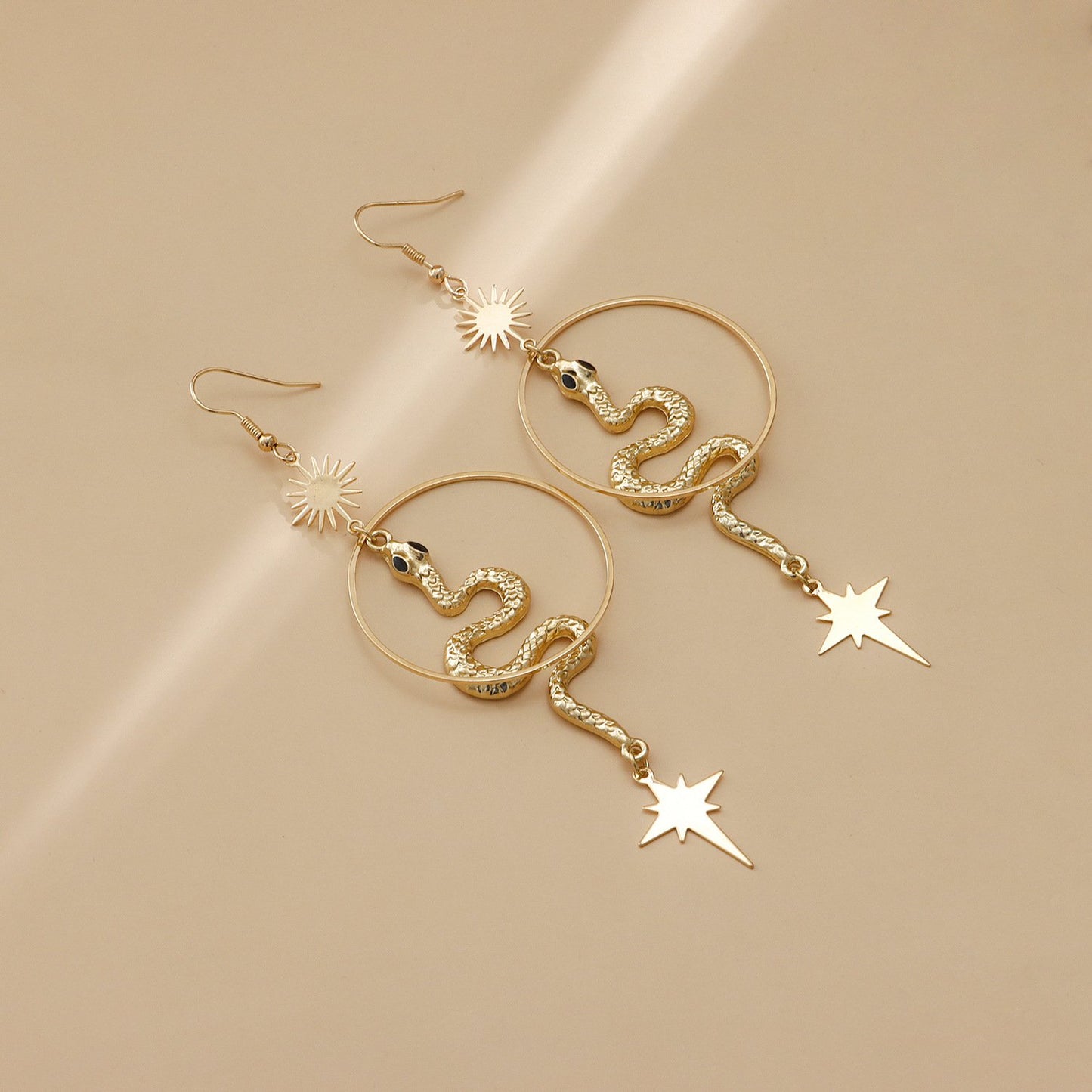 Jewelry geometric large ring serpentine cross star tassel earrings earrings female hot girl earrings