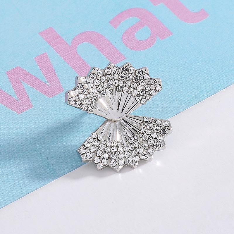 Geometric stud earrings love heart shell triangle full diamond earrings temperament creative earrings