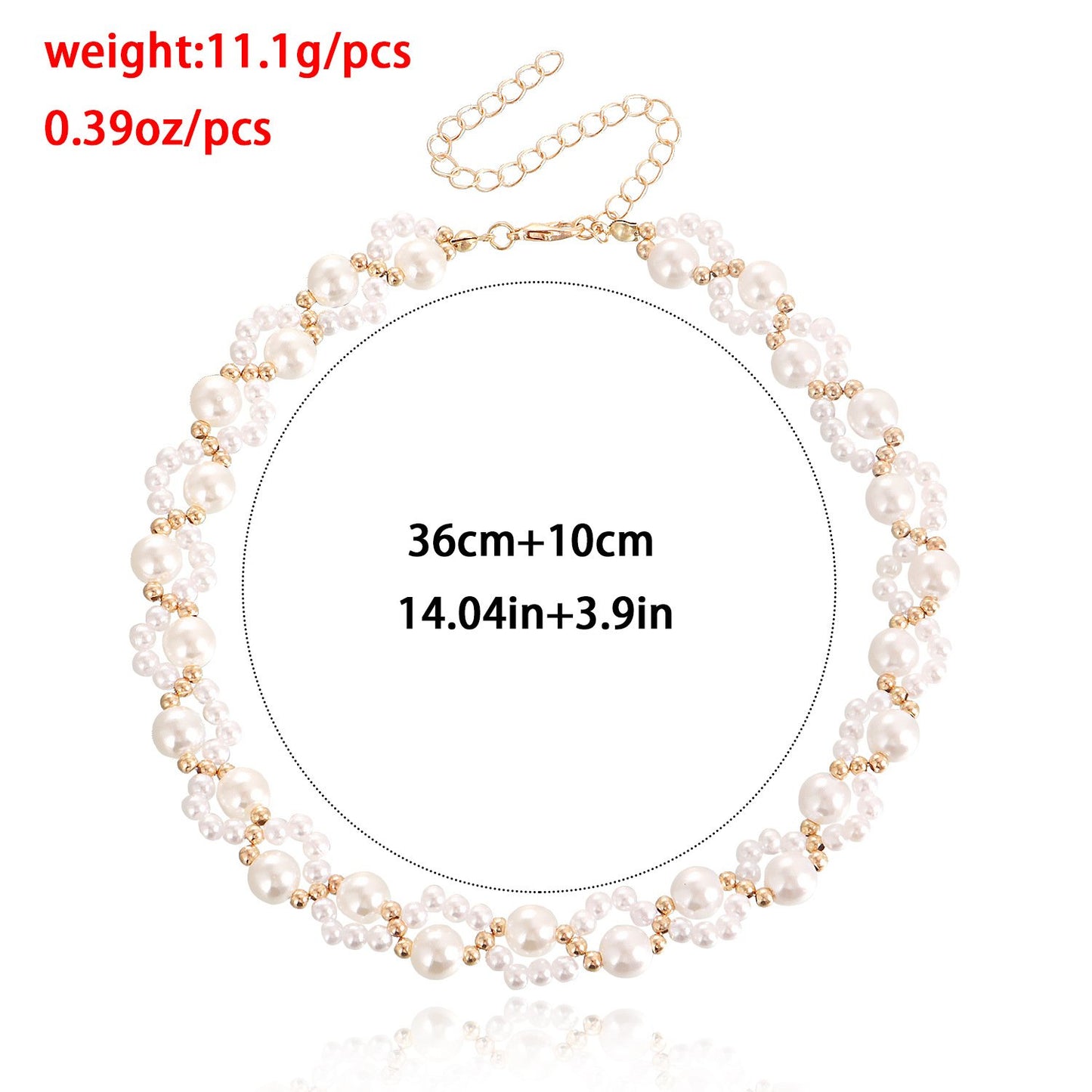 Jewelry Handwoven Imitation Pearl Necklace ins Bracelet Set Female Versatile Jewelry Choker