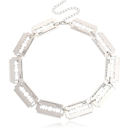 Jewelry ins haircut collar blade shape fashion punk hip-hop necklace female