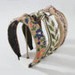 F3964 Simple Fabric Art Headband Small Fresh Knotted Sweet Hair Accessories Embroidered Leaves Flowers Fashion Headband