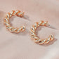 ins spiral ring earring earrings female fashion personality metal C-shaped geometric twist braided earrings female