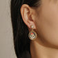 French Retro Court Cat Oil Painting Earrings Cute Animal Pattern Pearl Ladies Earrings