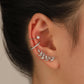 Zircon ear clip set ins fashion temperament leaf ear bone clip without ear hole simple personality earrings