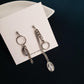 Dark Simple Temperament Harajuku Chain Portrait Asymmetric Stud Earrings Female Earrings