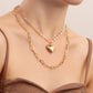 Jewelry punk double-layer geometric big heart pendant imitation pearl necklace female ins all-match necklace