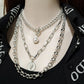 Jewelry Shaped Baroque Pearl Necklace Women's Multi-layered Queen's Head Clavicle Chain Two-piece Set