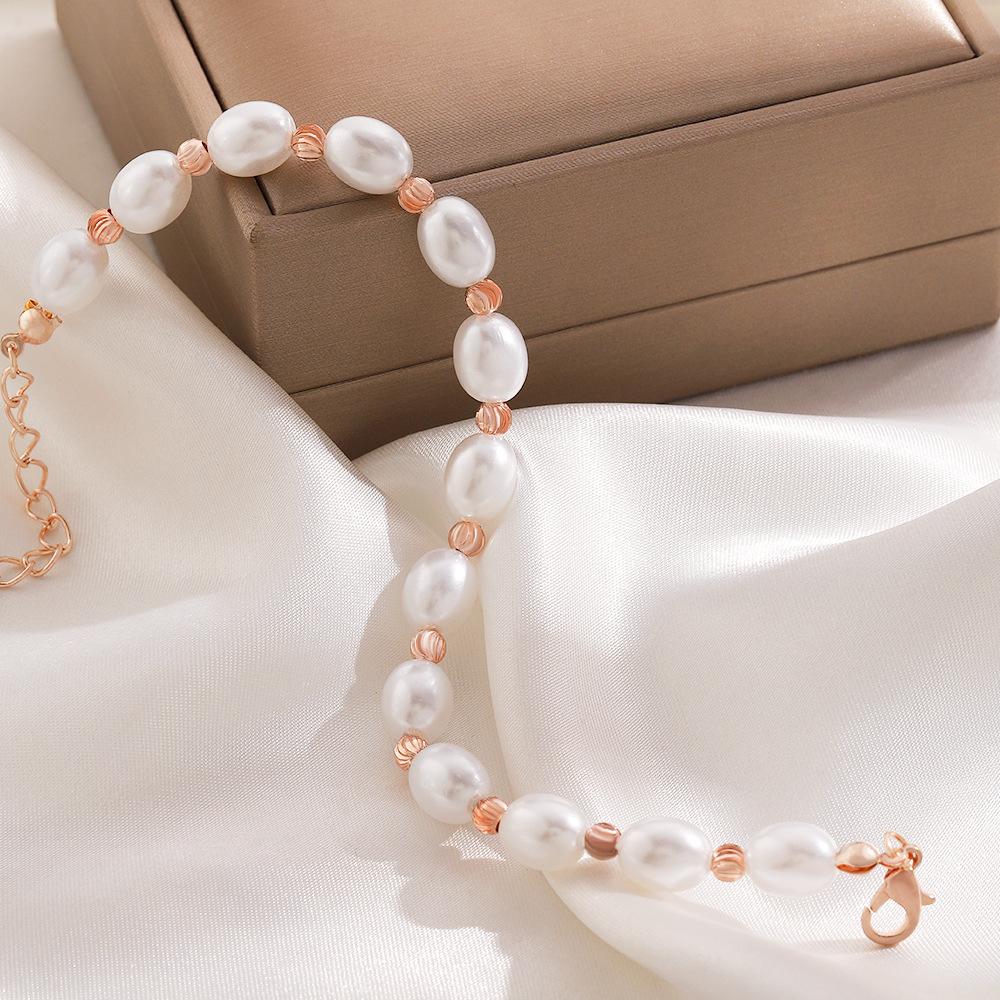 Ins Simple Pearl Bracelet Female Fashion Temperament Handwoven Bracelet Bracelet Sweet Girlfriend Gift