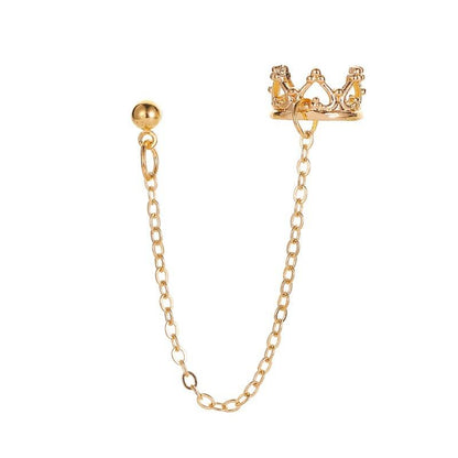 Long non-pierced earrings crown U-shaped ear clip hollow love retro earrings non-mainstream earrings