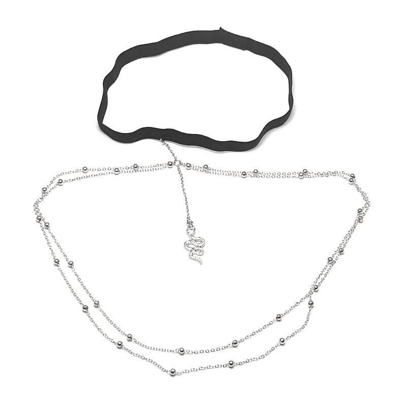 Jewelry Metal Snake Rhinestone Tassel Thigh Chain Feminine Stretch Double Layer Leg Chain Body Chain