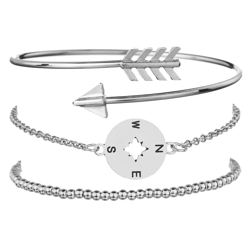 Accessories Popular Street Compass Arrow Bracelet Women's Bracelet Set