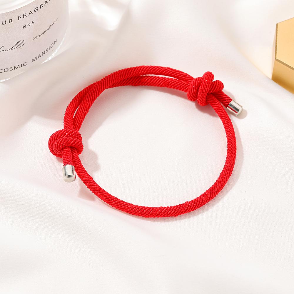 Jewelry Ethnic Red Rope Bracelet Braided Knotted Pull Bracelet Simple Couple Bracelet