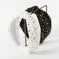 F4693 Jewelry Velvet Retro Knotted Sweet Hair Ornament Solid Color Five-pointed Star Temperament Wide-Brim Headband