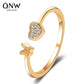 Jewelry Sweet and Versatile Heart Butterfly Ring Adjustable Ring Girls Index Finger Open Ring