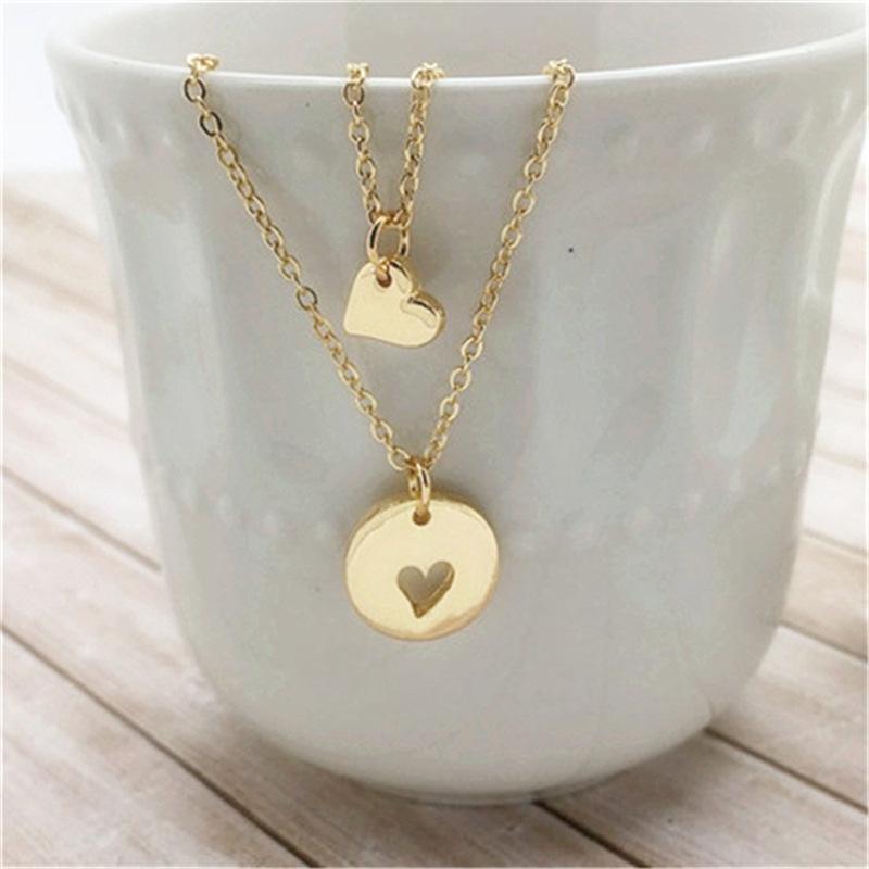 Personalized Peach Heart Mother and Child Necklace Creative Mother Daughter Clavicle Chain Mother's Day Gift