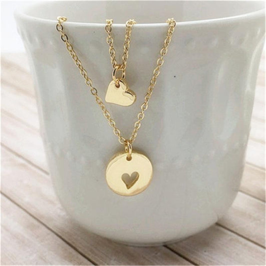 Personalized Peach Heart Mother and Child Necklace Creative Mother Daughter Clavicle Chain Mother's Day Gift