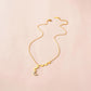 Minority diamond-encrusted moon tassel pendant all-match fashion titanium steel gold-plated crescent moon necklace for women
