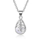 Fashion Jewelry Necklace Female Cat Eye Imitation Moonstone Pendant Hollow Geometric Water Drop Jewelry