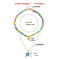 Jewelry Bohemian colored soft pottery devil's eye shaped five-pointed star love necklace female