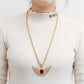 Personality Fashion Square Gemstone Diamond Angel Wings Hip Hop Men's Necklace Jewelry