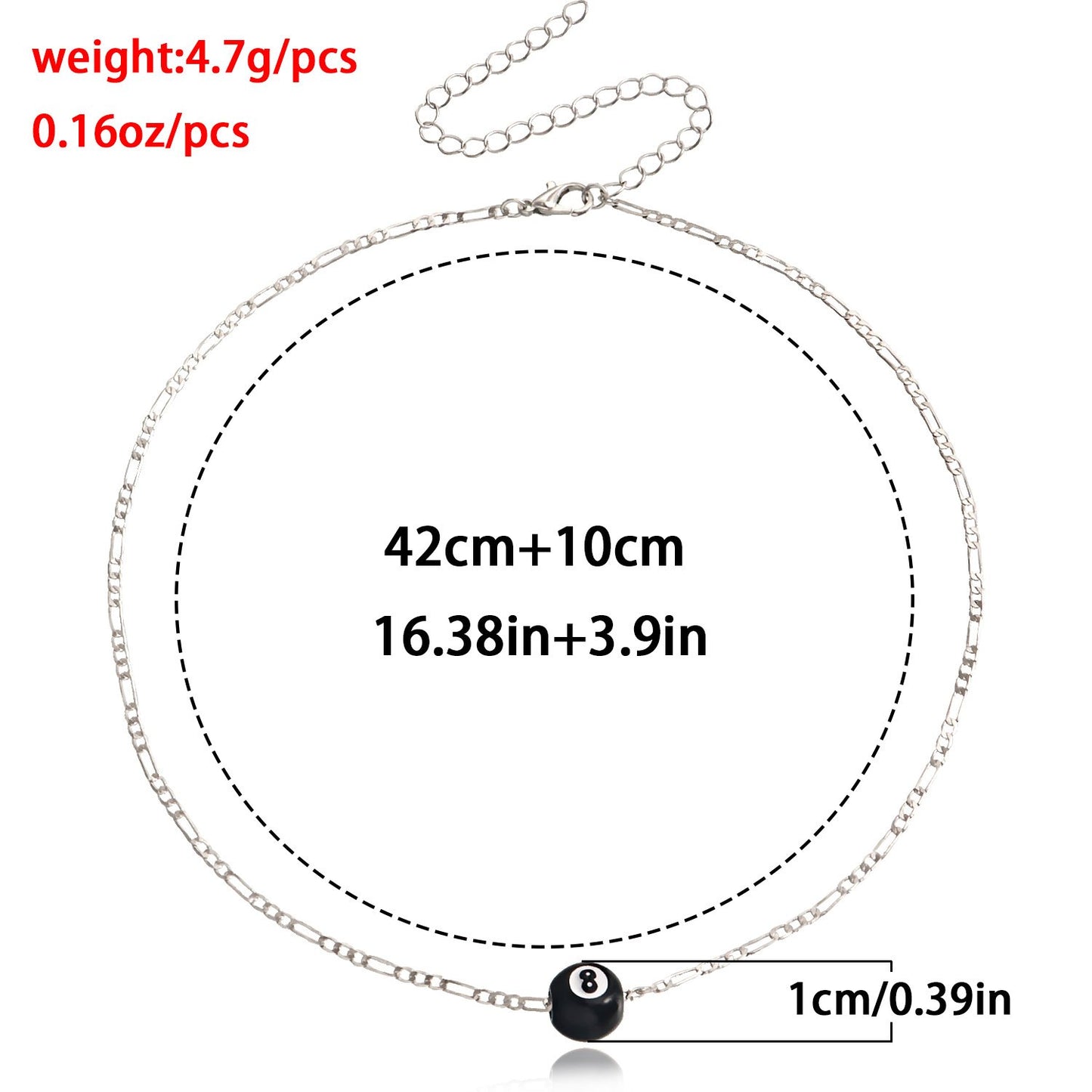 Jewelry Billiard Black 8 Necklace Female Niche Design Sense Light Luxury Necklace Doesn't Fade