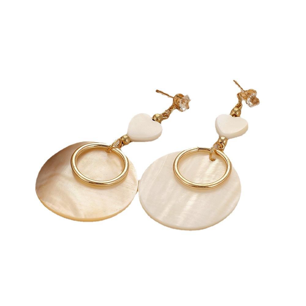 Fashion Circle Shell Long Earrings Heart Earrings Simple Geometric Tassel Earrings For Women