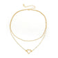 Jewelry simple double-layer chain trend clavicle chain all-match ins metal peach heart necklace