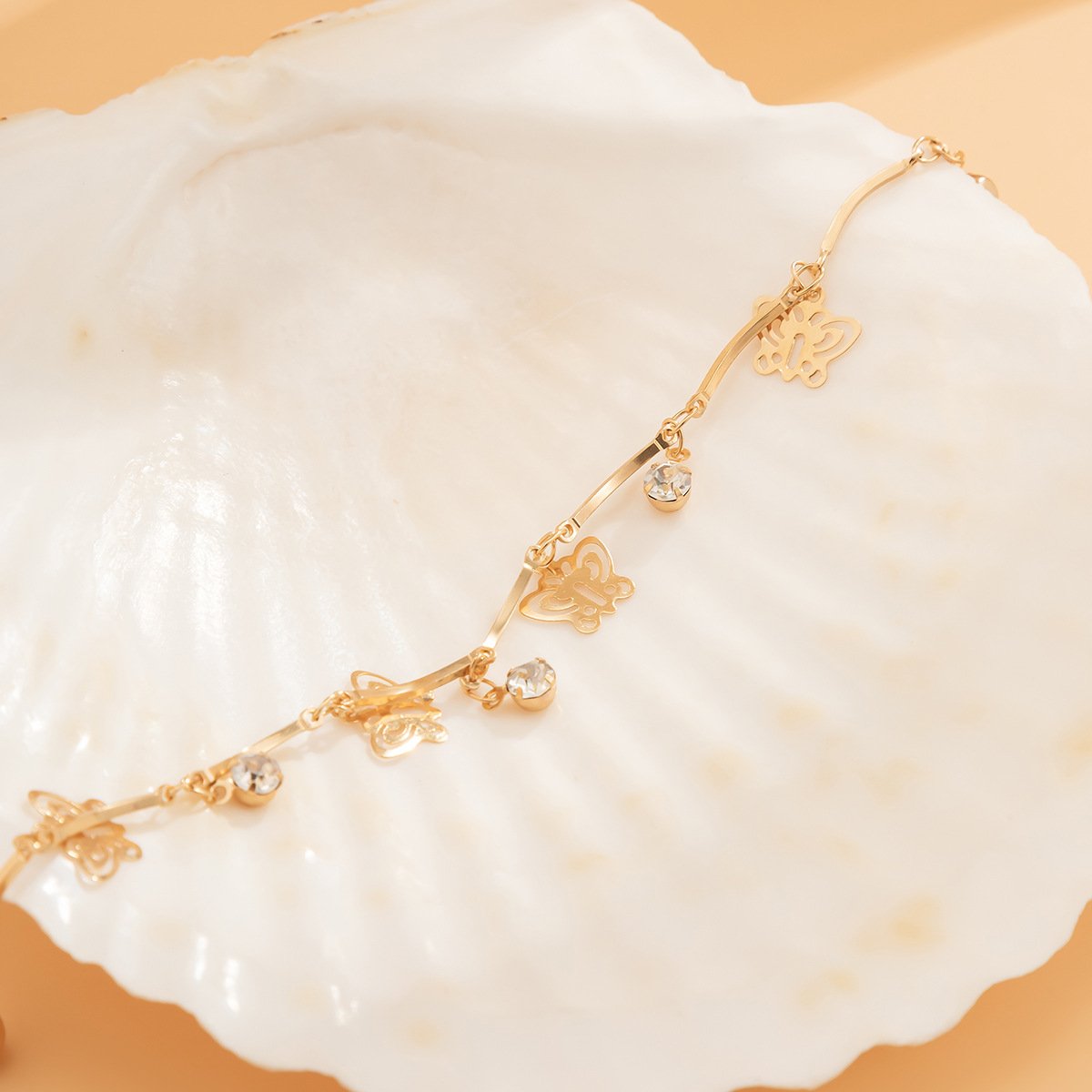 Jewelry Sweet Cool Punk Piercing Jewelry Imitation Pearl Butterfly Tassel Chain Ear Stud Nose Clip Female