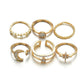 Accessories Bohemian Vintage Hexagram Knuckle Ring Set of 6 Rings Women Jewelry