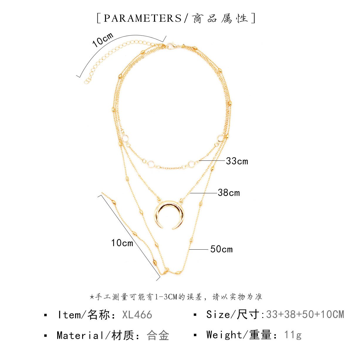 Bohemian Moon Pendant Multilayer Handmade Necklace Set Stall Jewelry