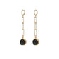 Fashion Retro Resin Bezel Earrings Long Chain Earrings Women Accessories