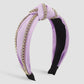 F5149 Creative Personality Rhinestone Knotted Headband Retro Elegant Temperament Pure Color Sweet Fashion Headband