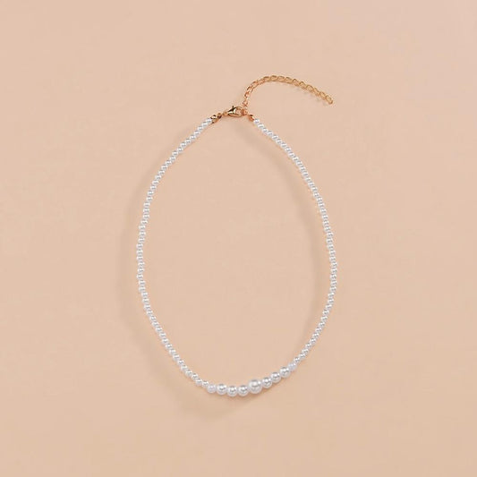 Fashion Size Imitation Pearl Choker Simple Temperament Clavicle Chain Ladies Accessories