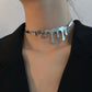 Minority Design Melted Ice Cream Titanium Steel Trendy Spice Girl Necklace Hip Hop Men and Women Trendy Versatile Lava Clavicle Chain