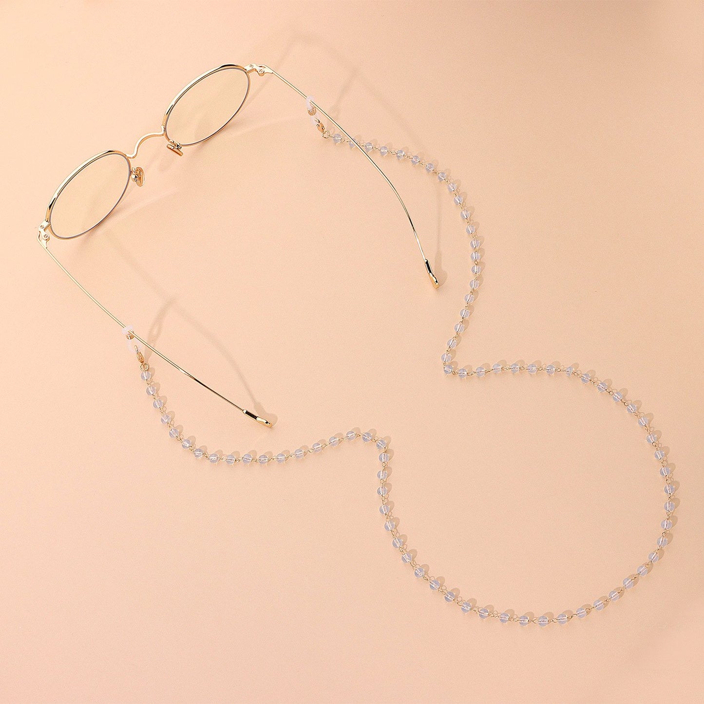 Ornament Protein Bead Glasses Chain Versatile Black and White Bead Glasses Accessories Women
