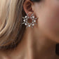 Fashionable geometric exaggerated earrings temperament pearl studded diamond starburst sun flower stud earrings single style