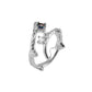 Ins simple light luxury design irregular ladies ring thorns zircon opening copper micro-inlaid zircon ring