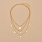 Fashion Iron Star Necklace Multilayer Round Pendant Necklace Accessories