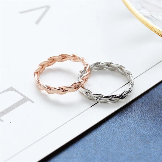 Jewelry fashion creative closed chain ring simple retro winding twist ring female