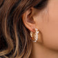 Light luxury, niche, high-end design, square geometry, irregular hammered pearl earrings, gentle temperament ear accessories