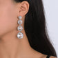 E156 Niche Light Luxury Palace Earrings Round Rhinestone Temperament Earrings Dinner Party Long Exaggerated Earrings Women