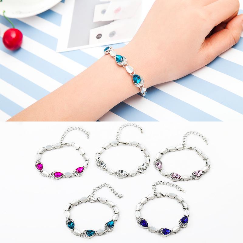 Fashion Jewelry Ocean Heart Peach Heart Diamond Crystal Bracelet Women's Accessories Bracelet