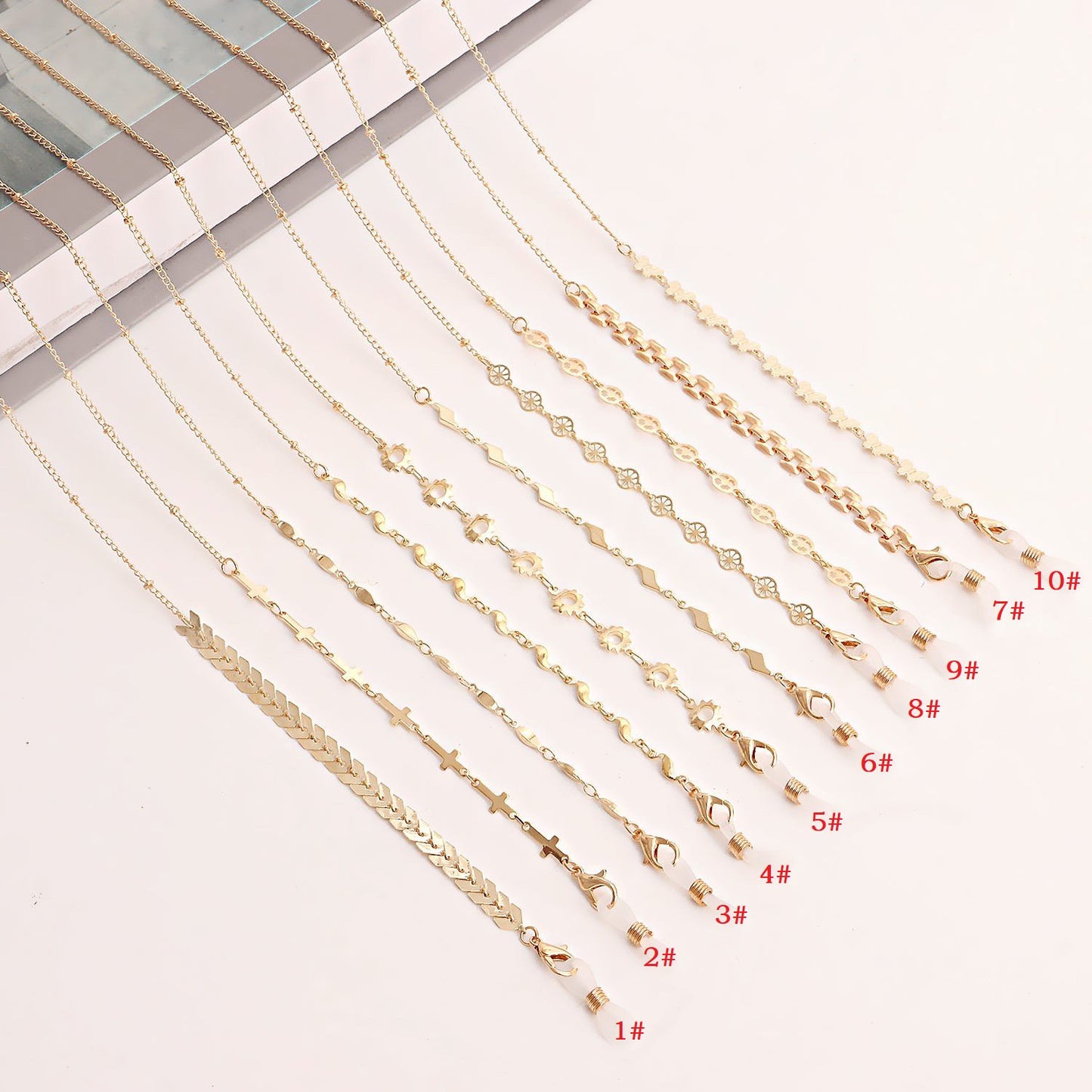 Mask hanging chain Glasses chain Butterfly aircraft chain Disc mask chain Peach heart metal glasses chain