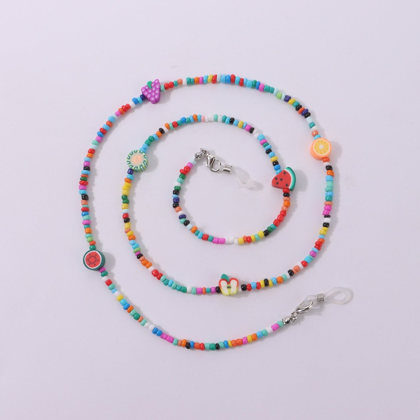 Jewelry multi-element fruit shape rice bead glasses chain women's fashion colorful mask non-slip lanyard